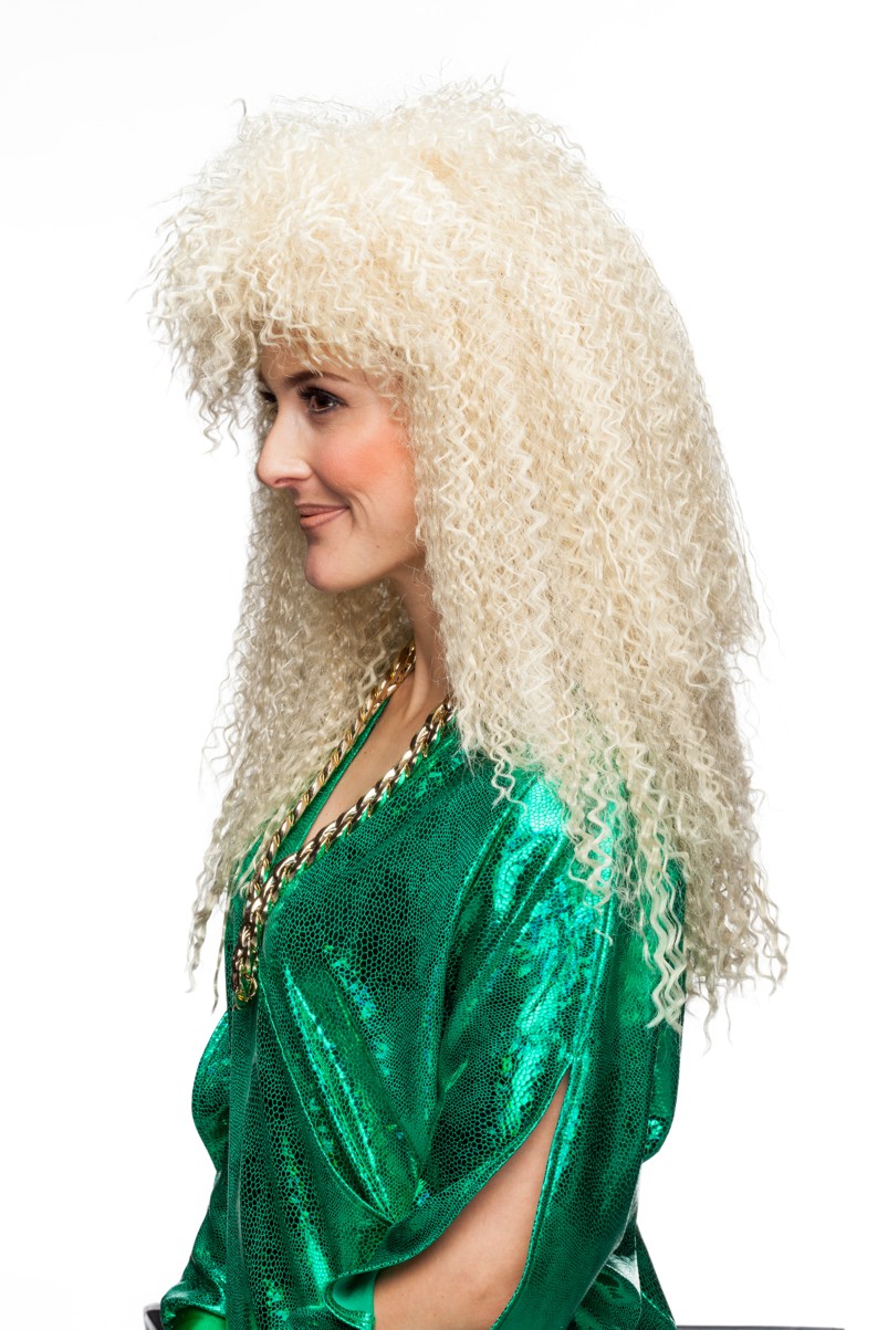 80s braided wig, blonde