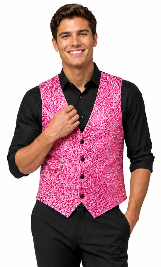 Sequin vest, rose