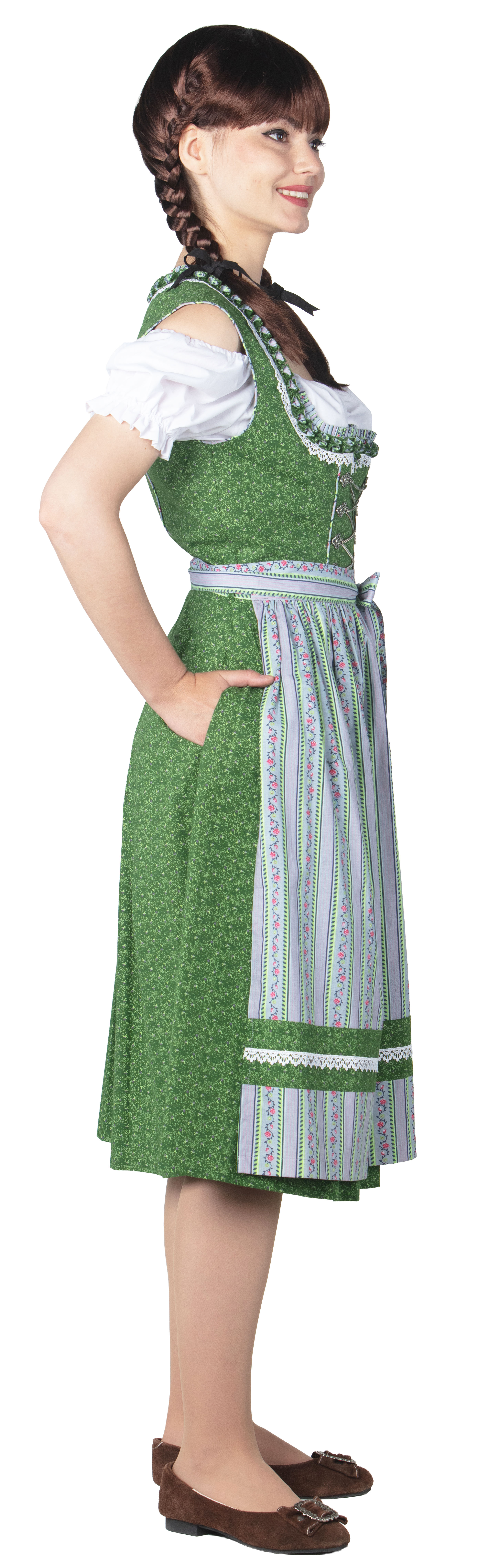 Dirndl "Lorelei" grün-grau 