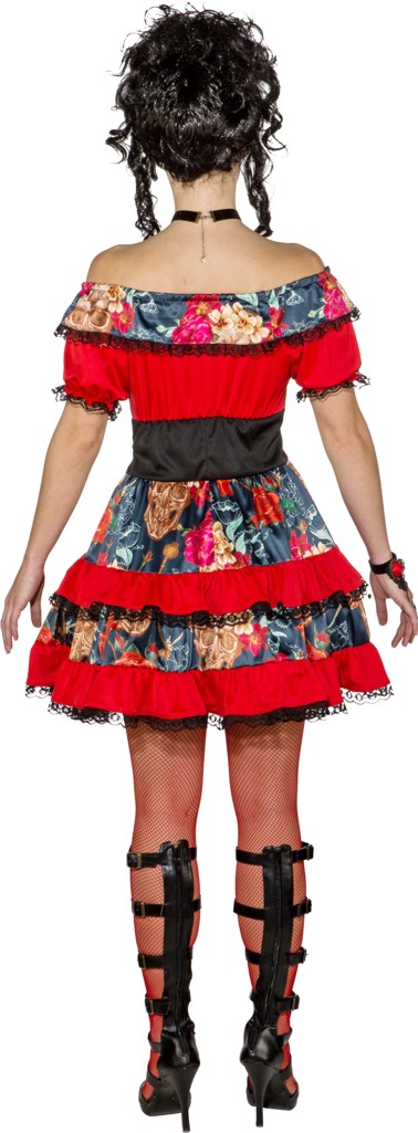 Dress with sculls and black lace