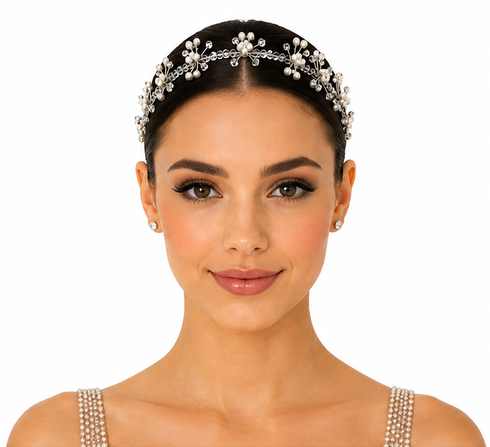 Serre-tête à perles et strass