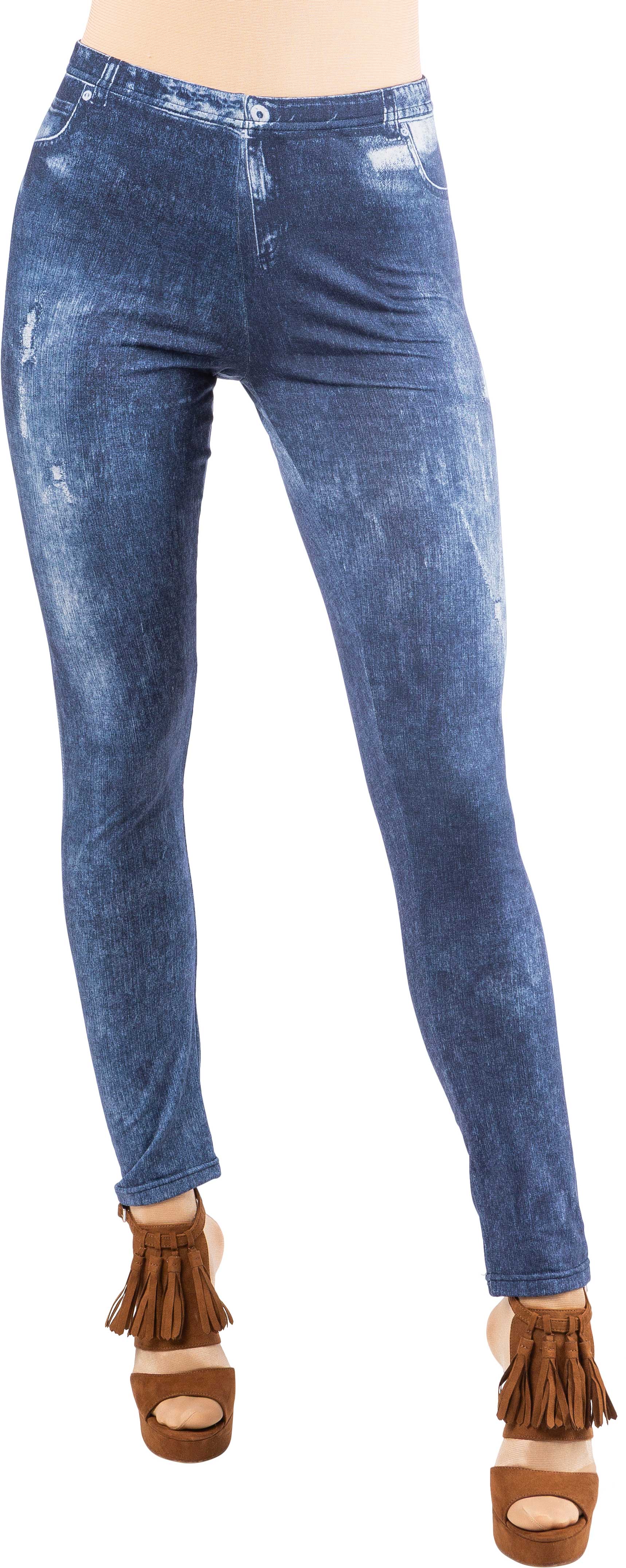 Leggings Jeans, blau used look
