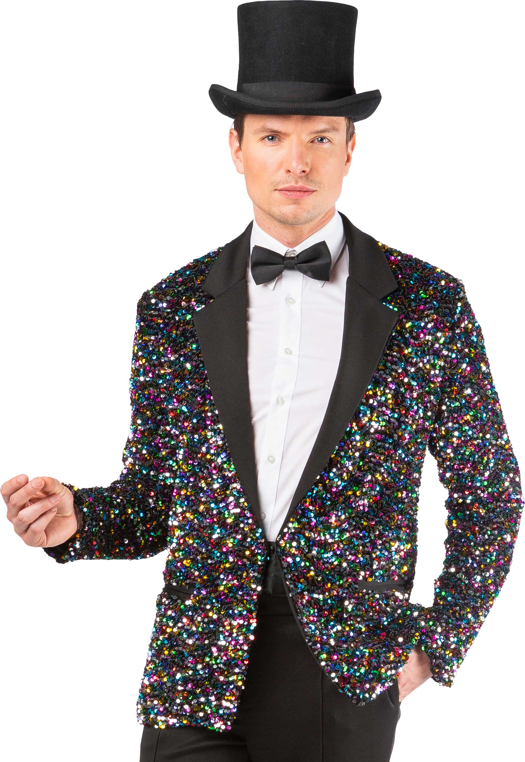 Veste pour homme à paillettes, multicolore