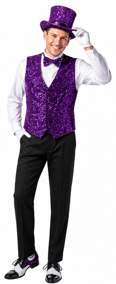 Gilet à paillettes, violet