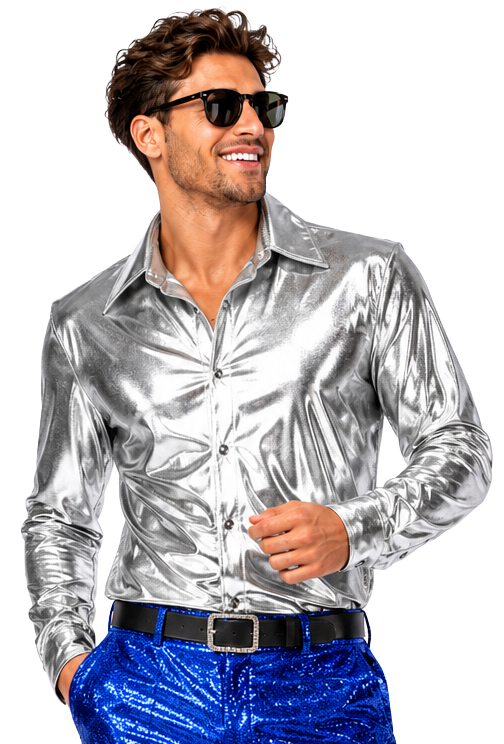 Chemise métallisée, argent