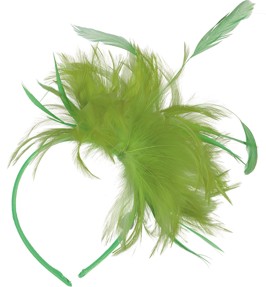 Haarreif mit Federn, neongrün 