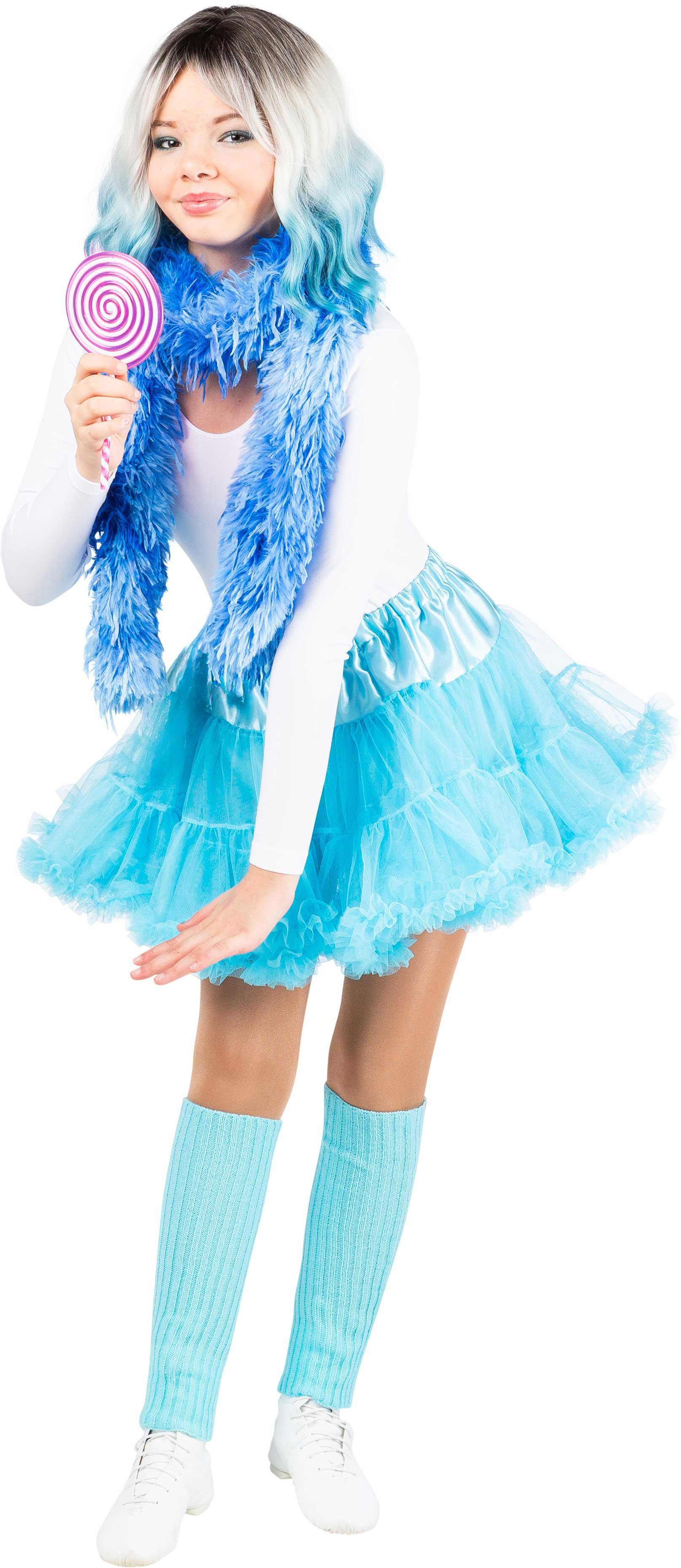 Jupon pour enfant à volants, bleu clair