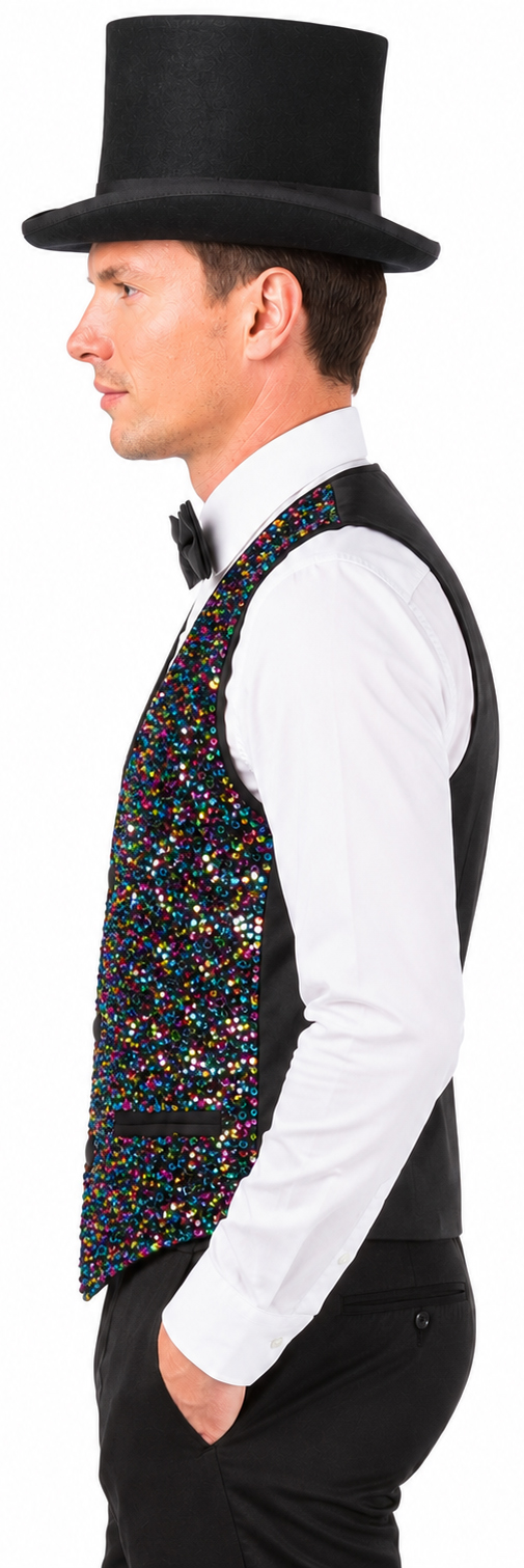 Sequin vest, colourful