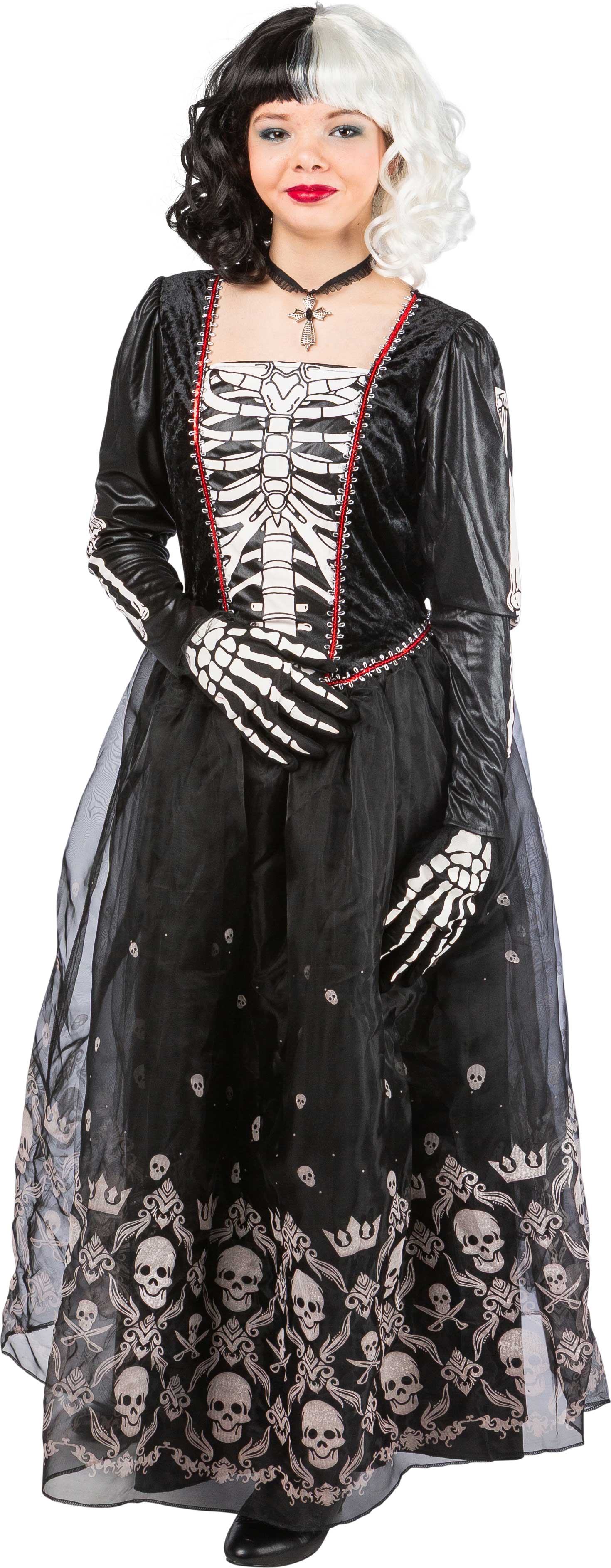 Robe d'halloween en forme de crâne