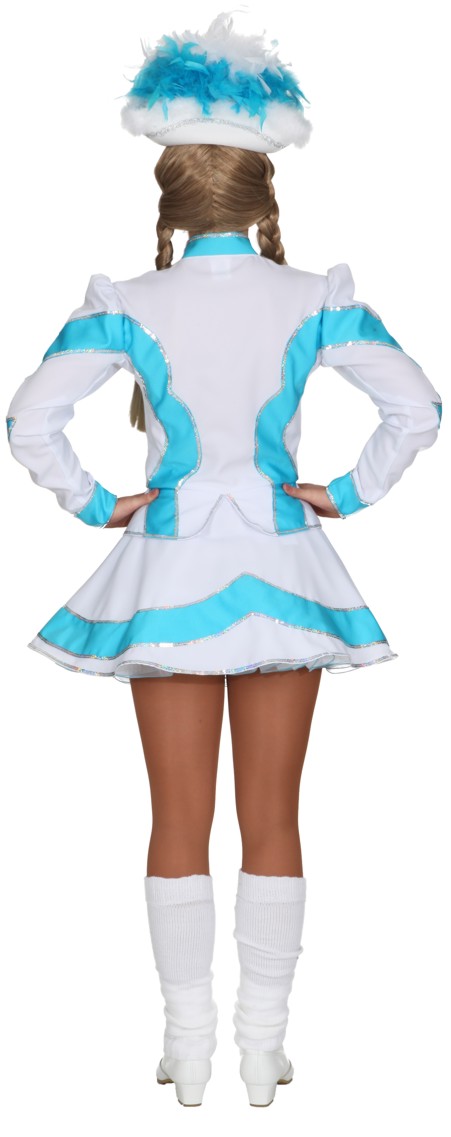 Spark costume, turquoise-white with hologram silver trim