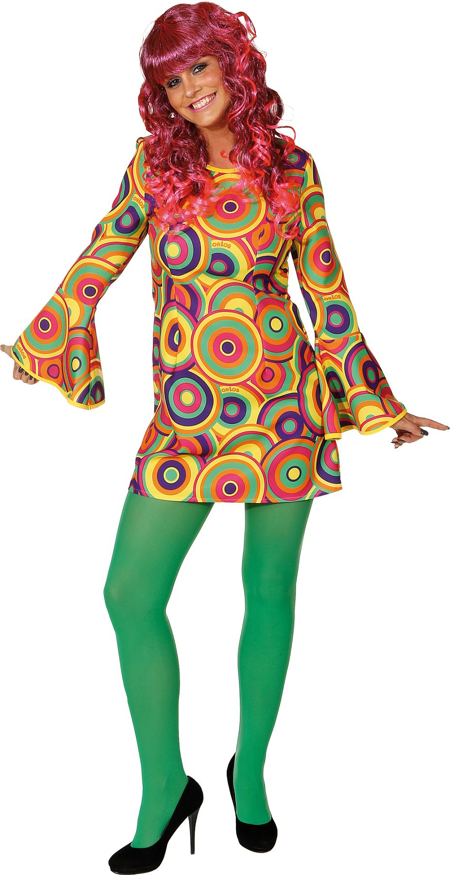 Robe hippie Musique, rose-vert