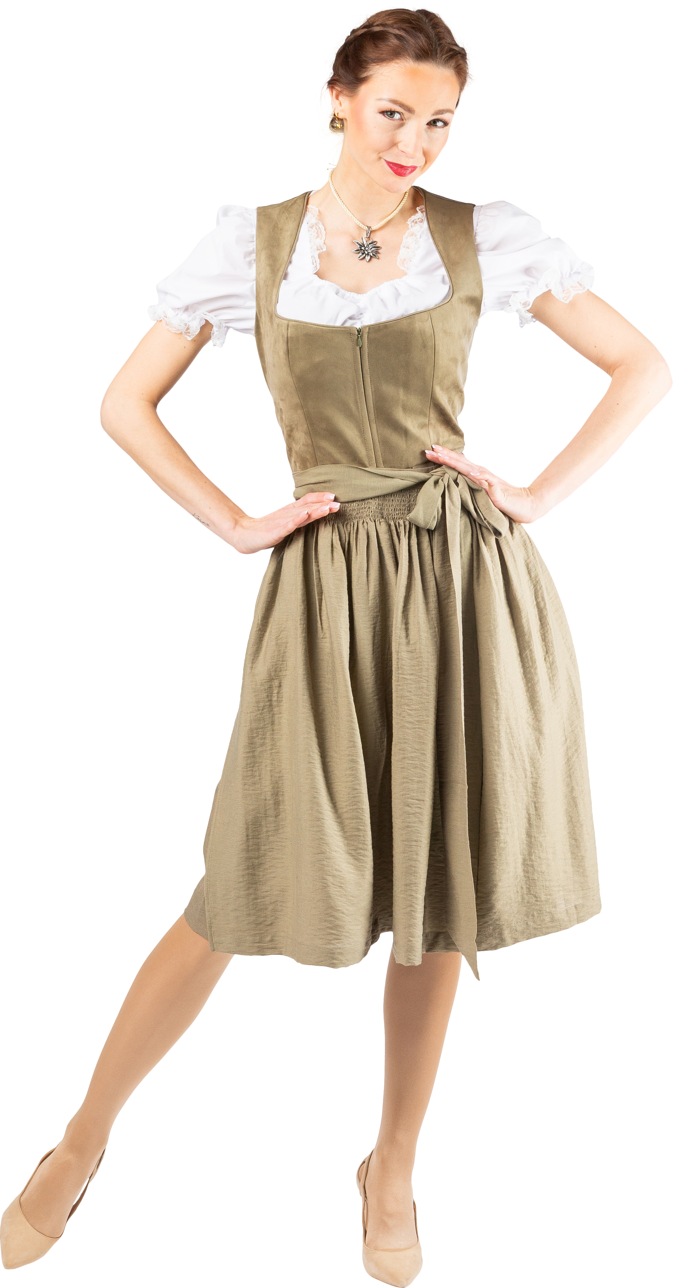 Dirndl Bluse weiß mit Spitze