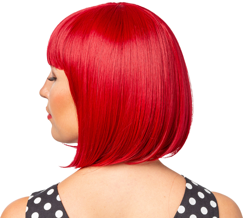 Perücke Long Bob, granatrot