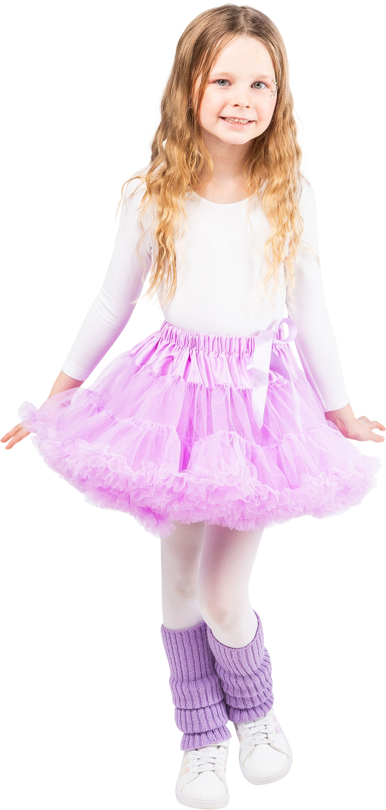 Leg warmers, knitted, 40cm, lilac