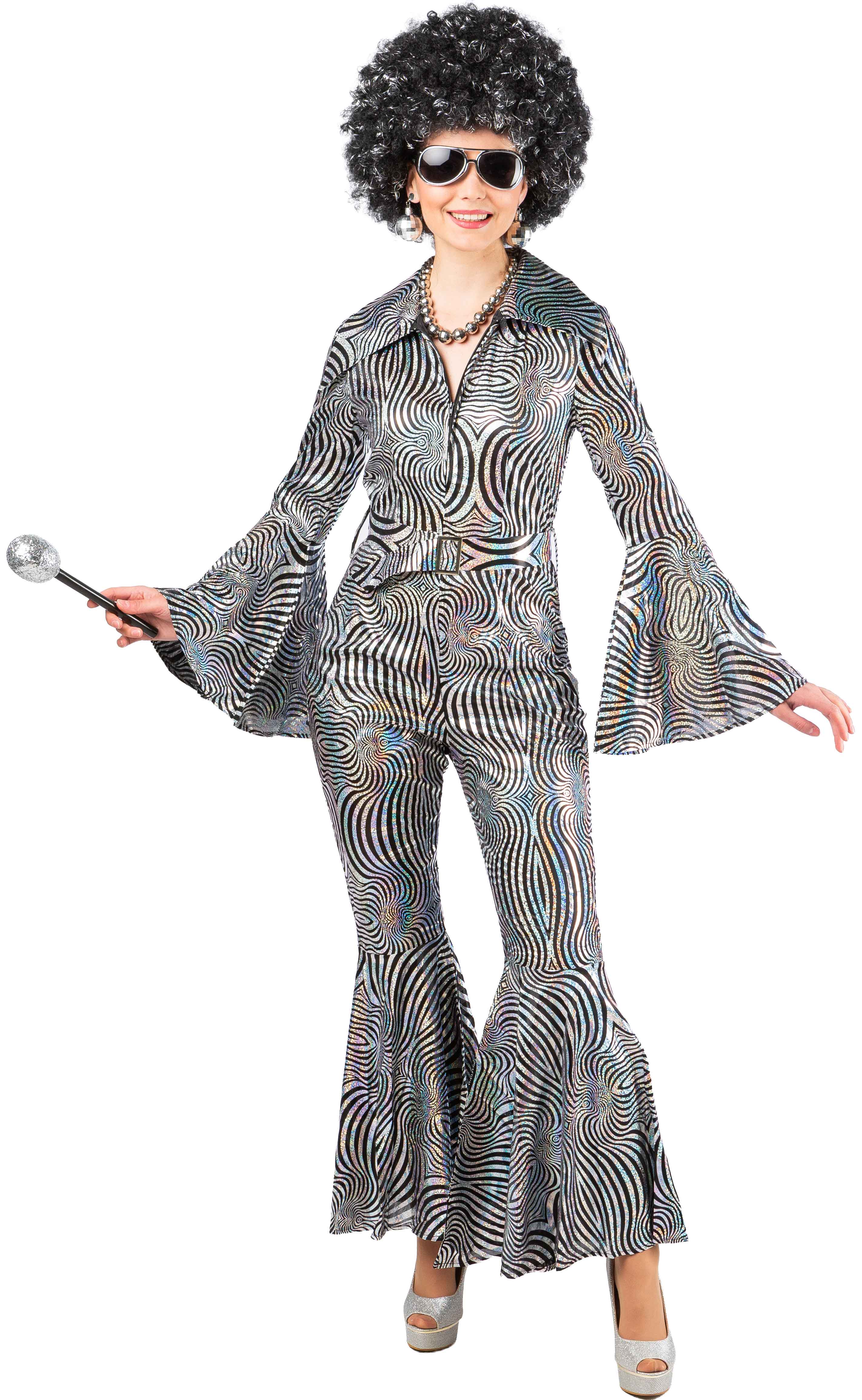 Jumpsuit schwarz-silber 