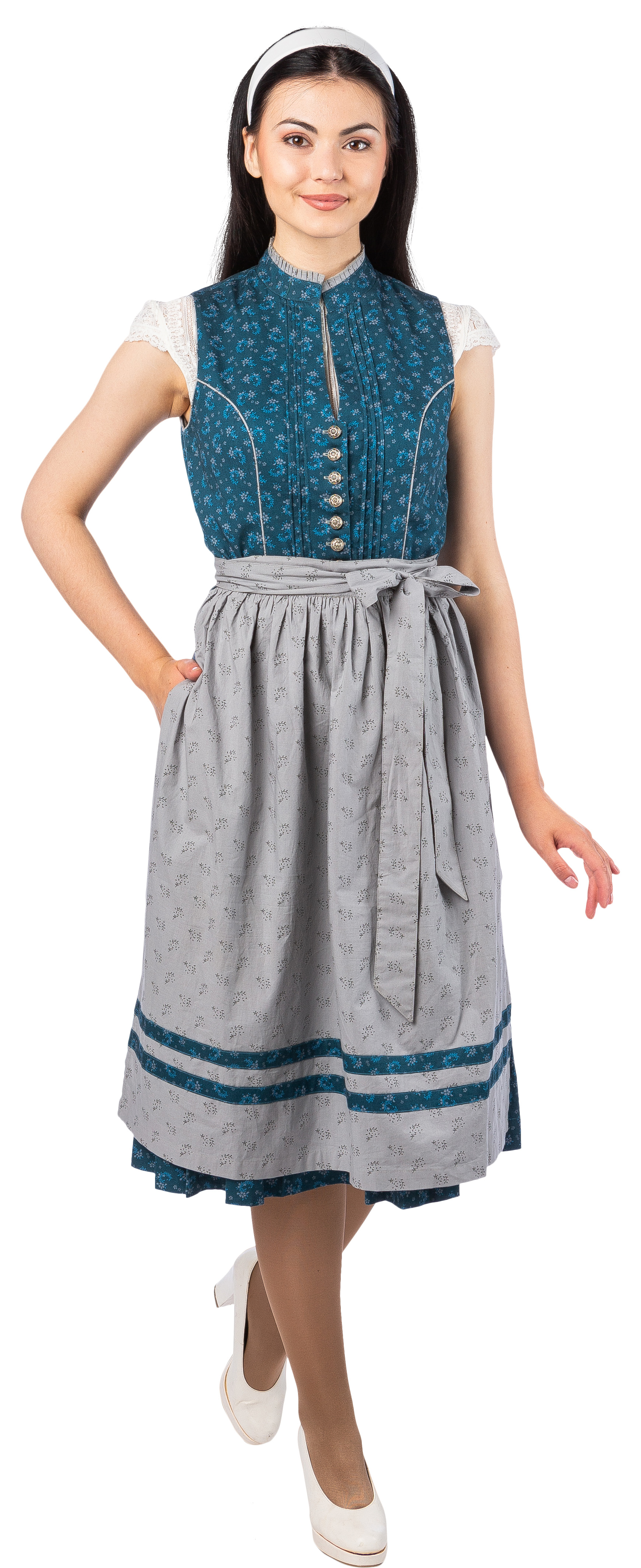 Dirndl "Maeva" bleu/gris 46