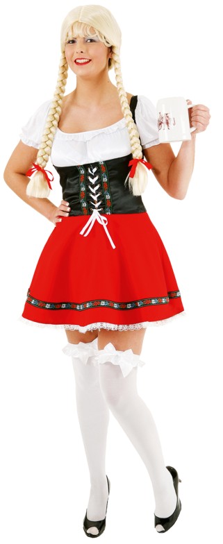 Costume bavaroise sexy ''Dirndl'', rouge/noir