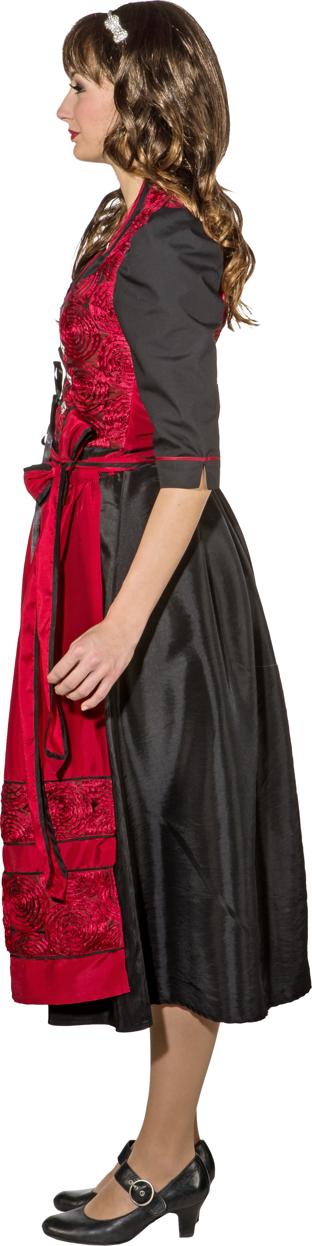 Costume bavaroise ''Dirndl'' longue, rouge/noir