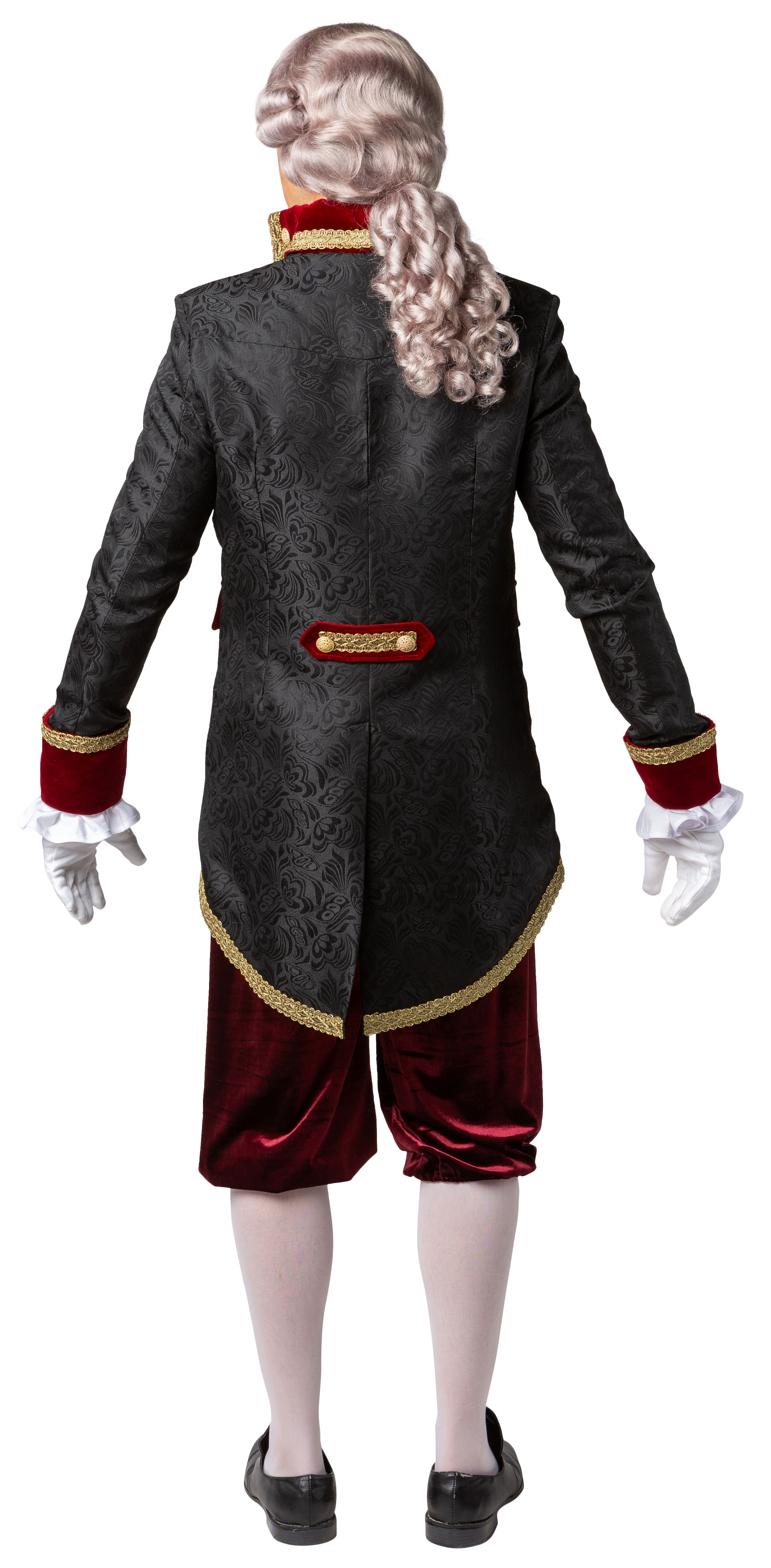 Frack mit Weste, schwarz-rot