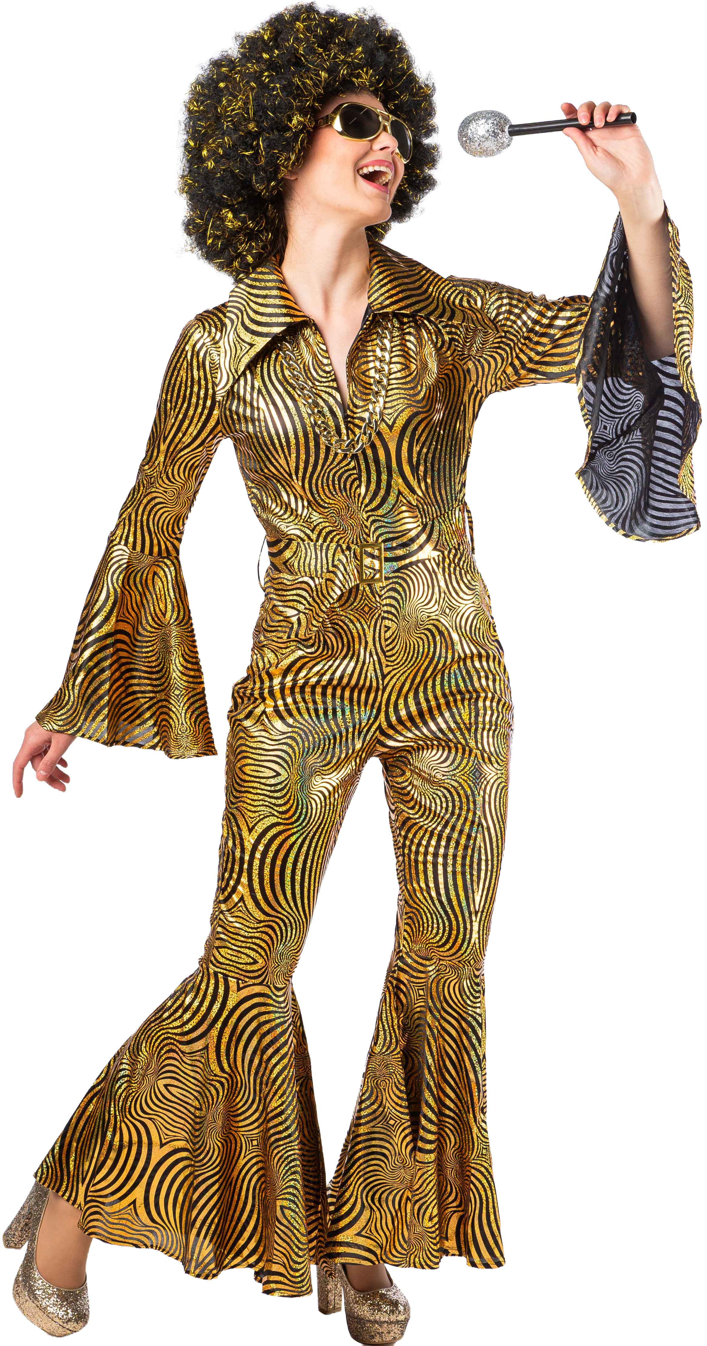 Jumpsuit schwarz-gold 