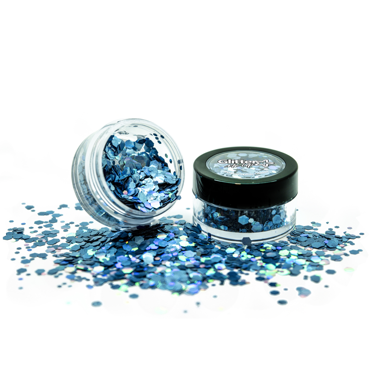 Holographique scintillant, bleu