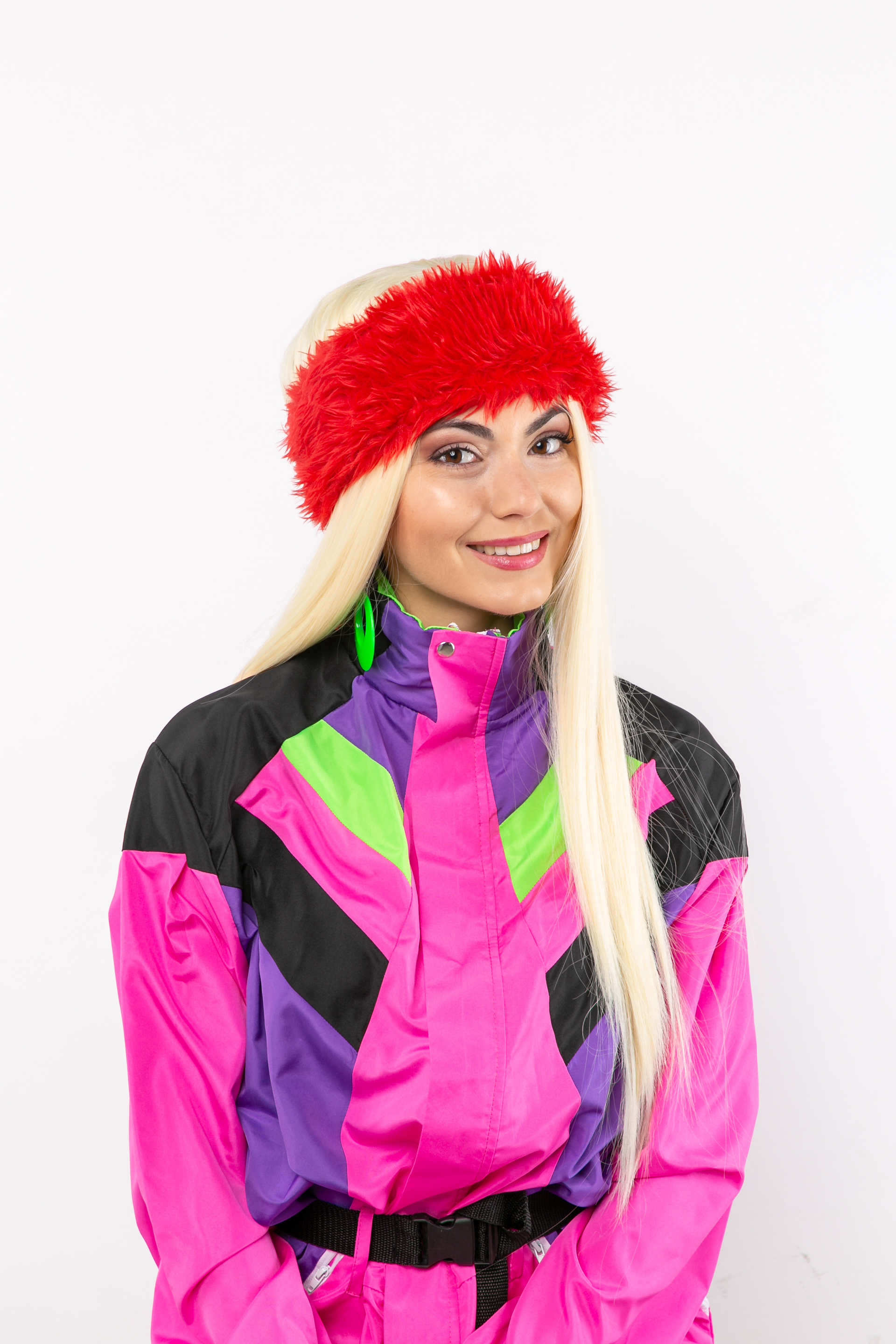 Headband fur, red