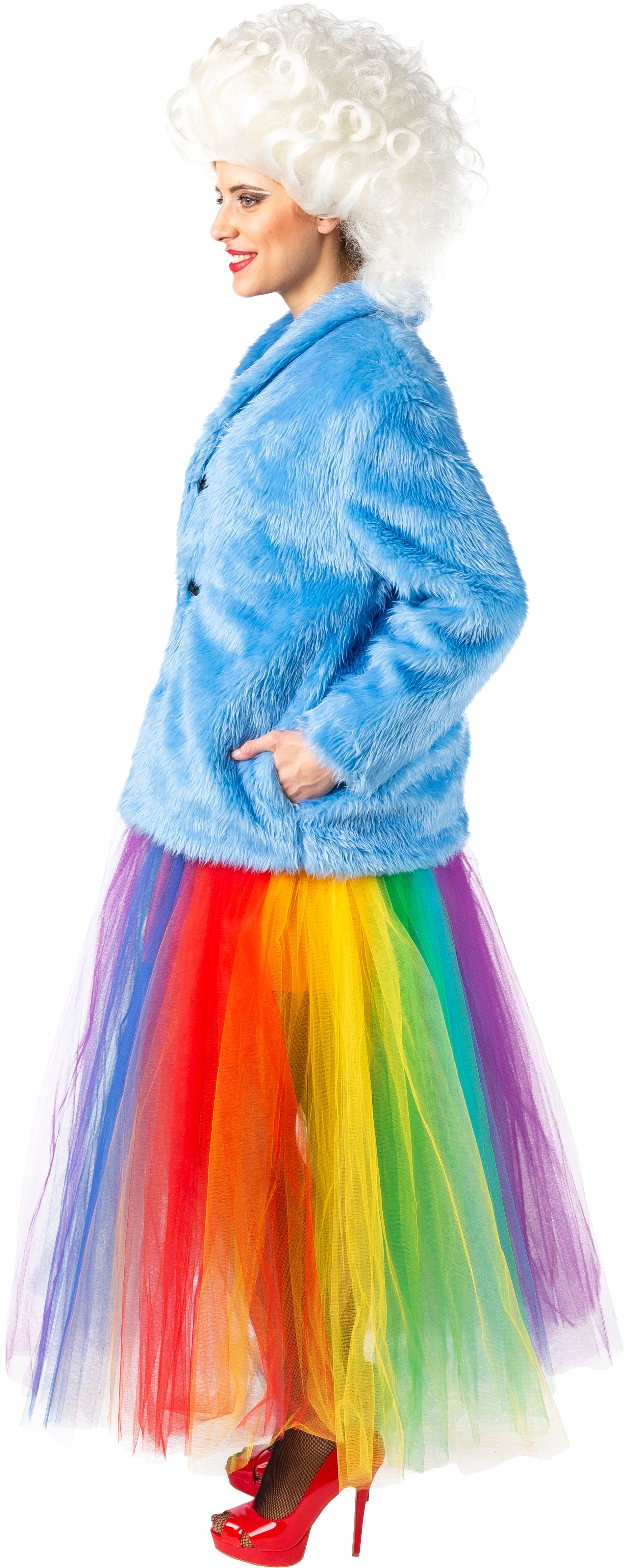Plüsch-Jacke, hellblau, XXL