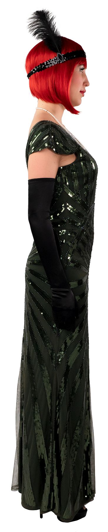 Sequins long dress, green