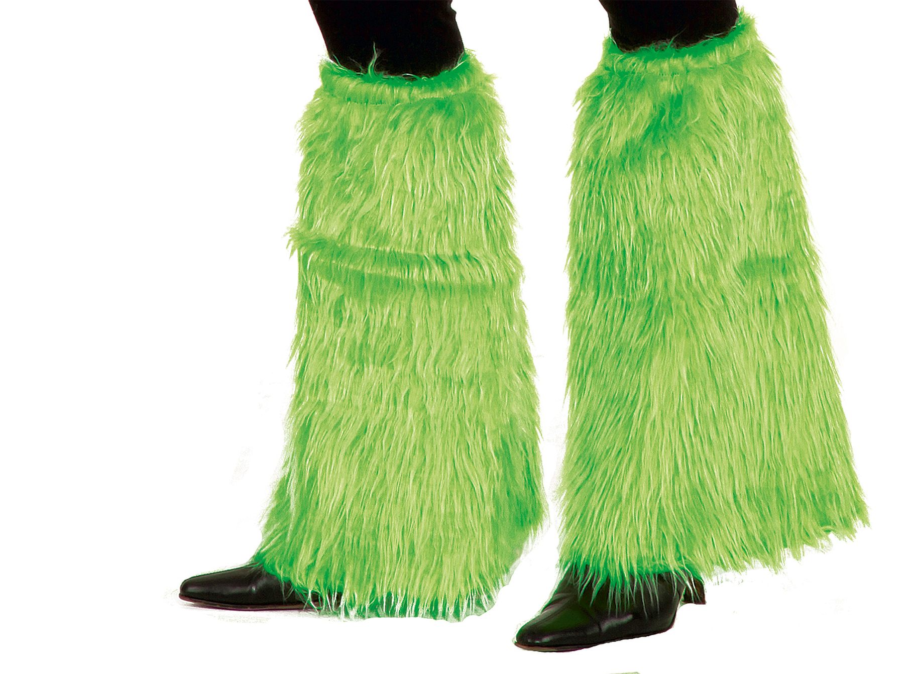 Plush legwarmers, neon-green