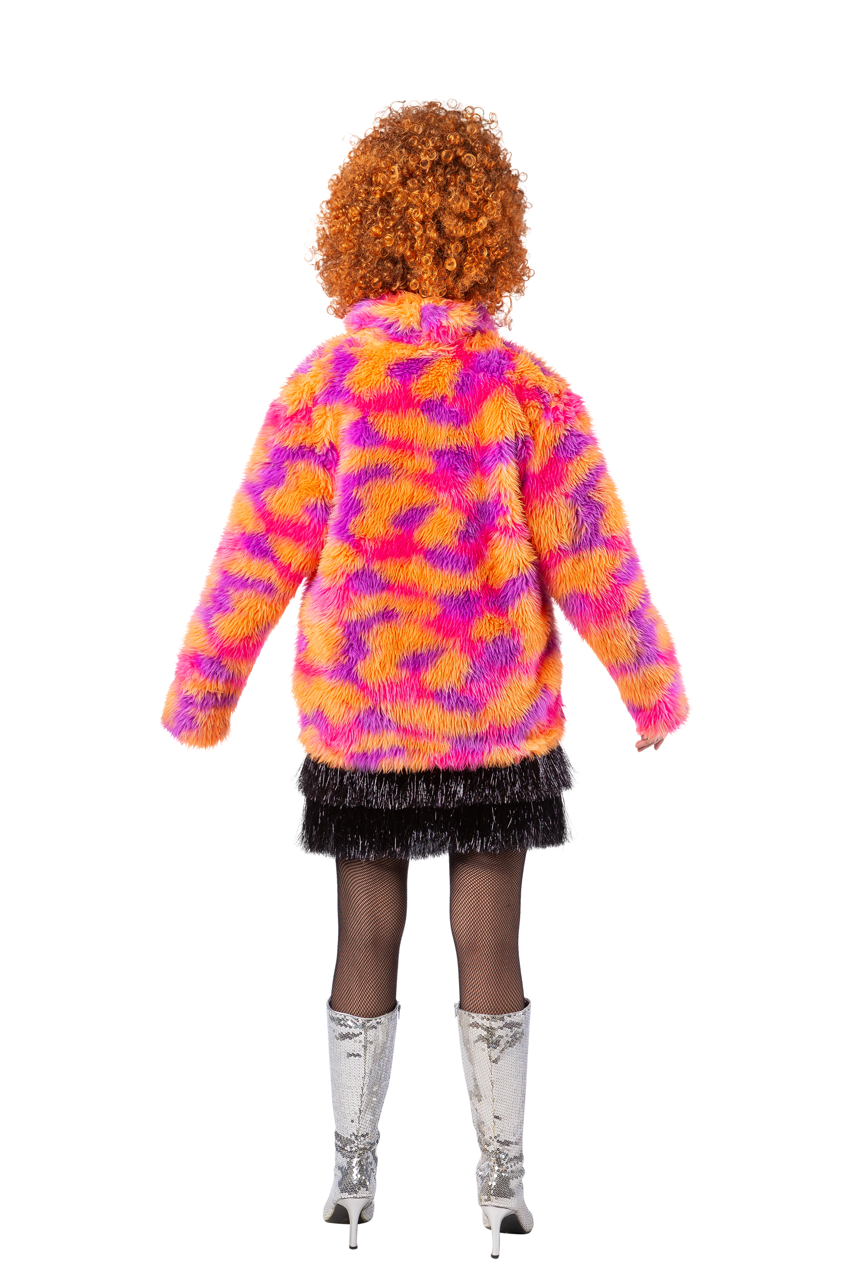 Veste en peluche, orange/rose/violet