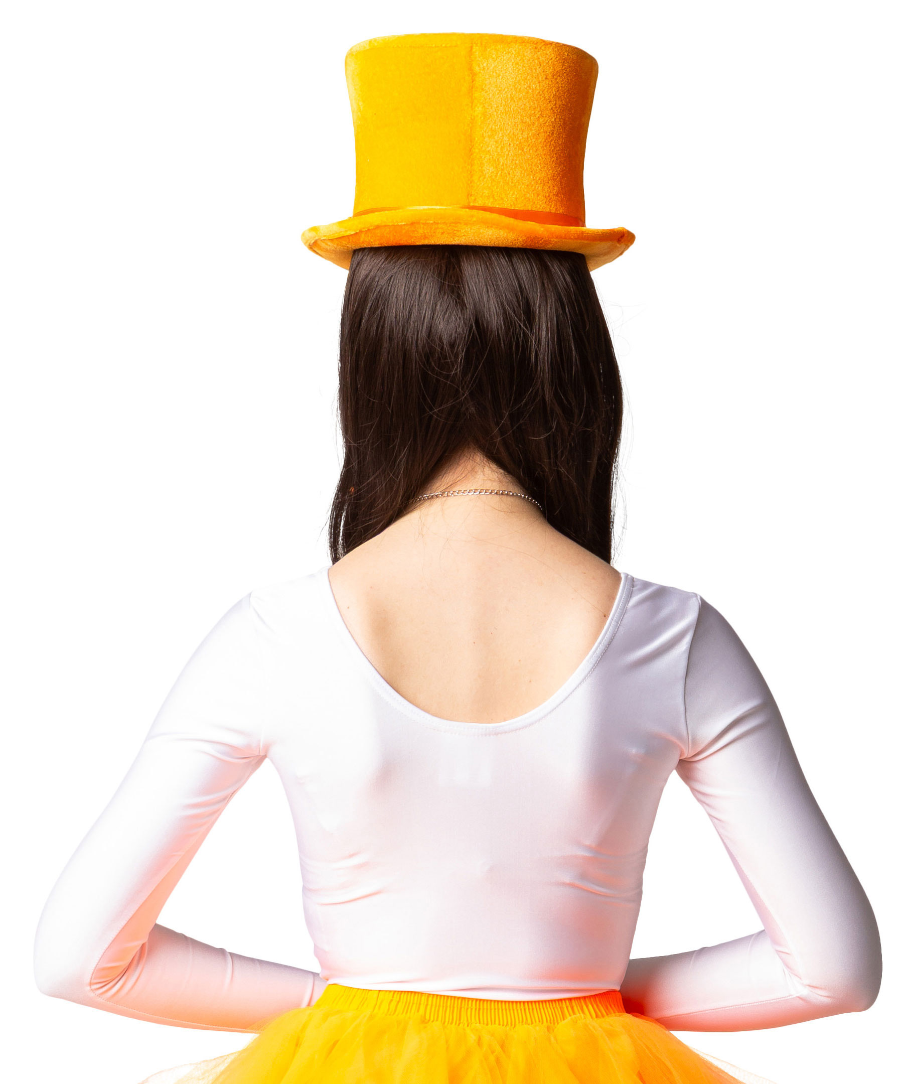 Chapeau en velours orange - hauteur 15,5 cm
