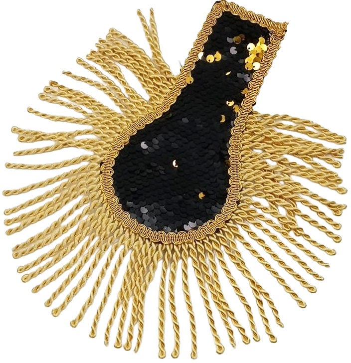 Pailletten-Epauletten, schwarz/gold