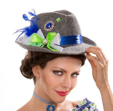 Bavarian hat, blue-green 