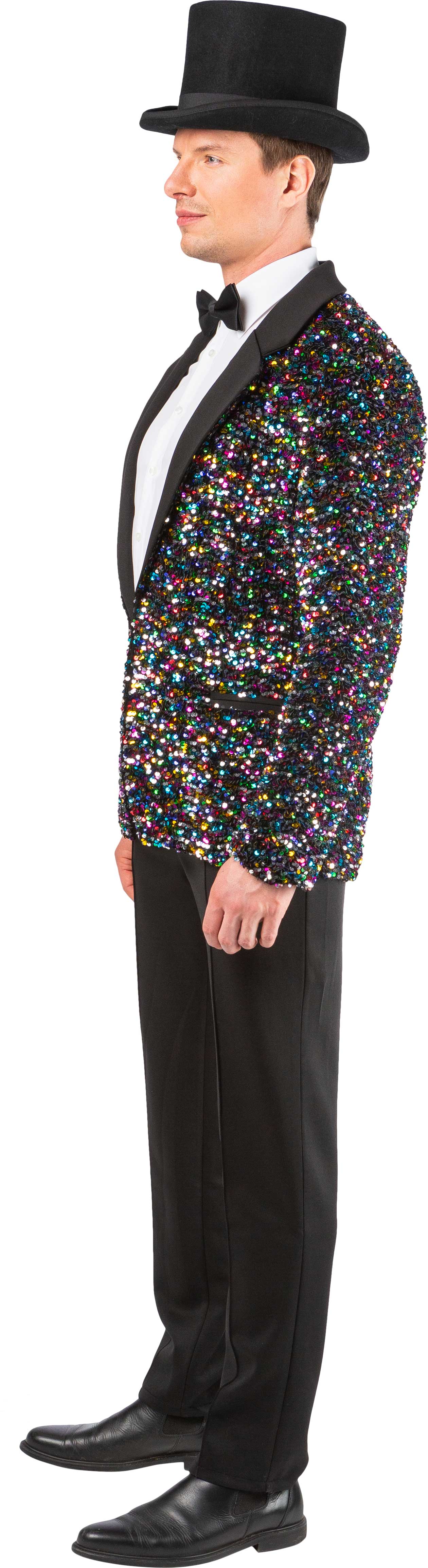 Veste pour homme à paillettes, multicolore
