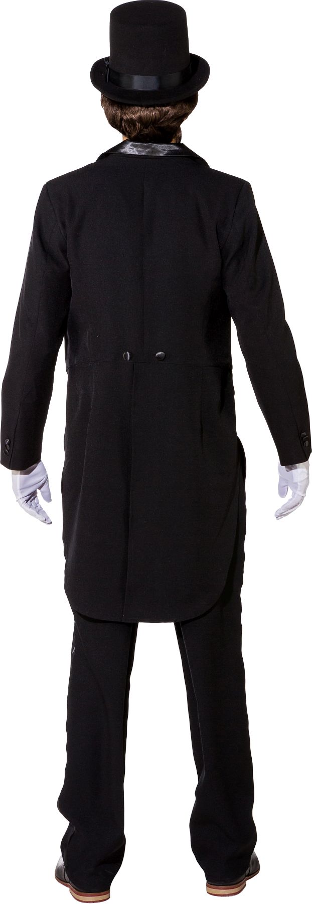 Men's tailcoat with satin shawl collar, black