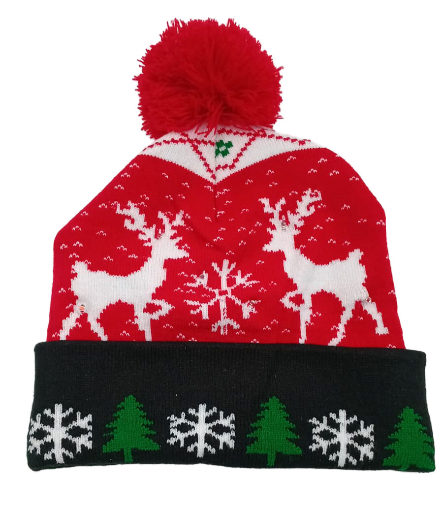 Bommelmütze rot Rentier