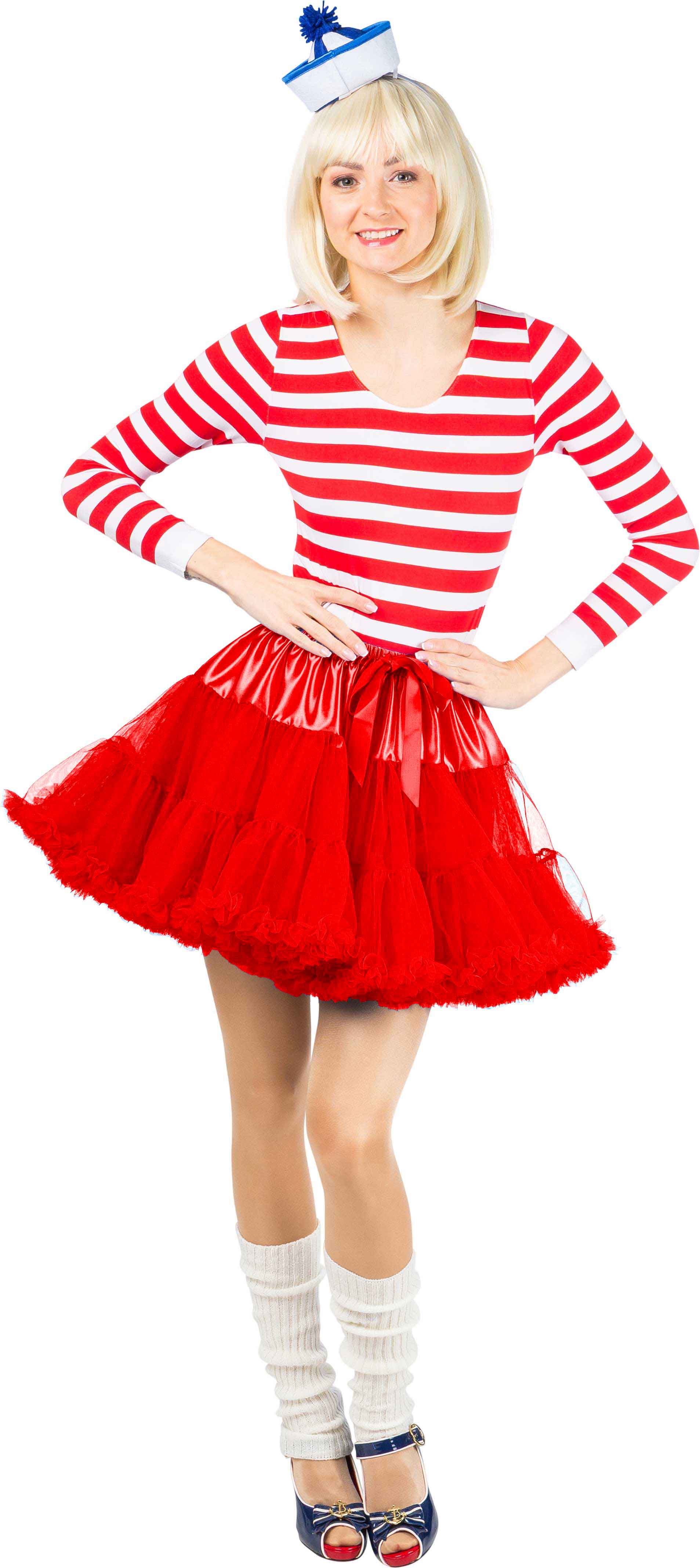 Short tutu with a frill, red