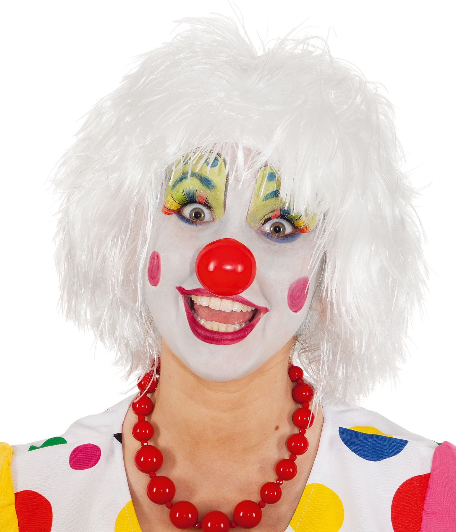 Perruque de clown, blanche