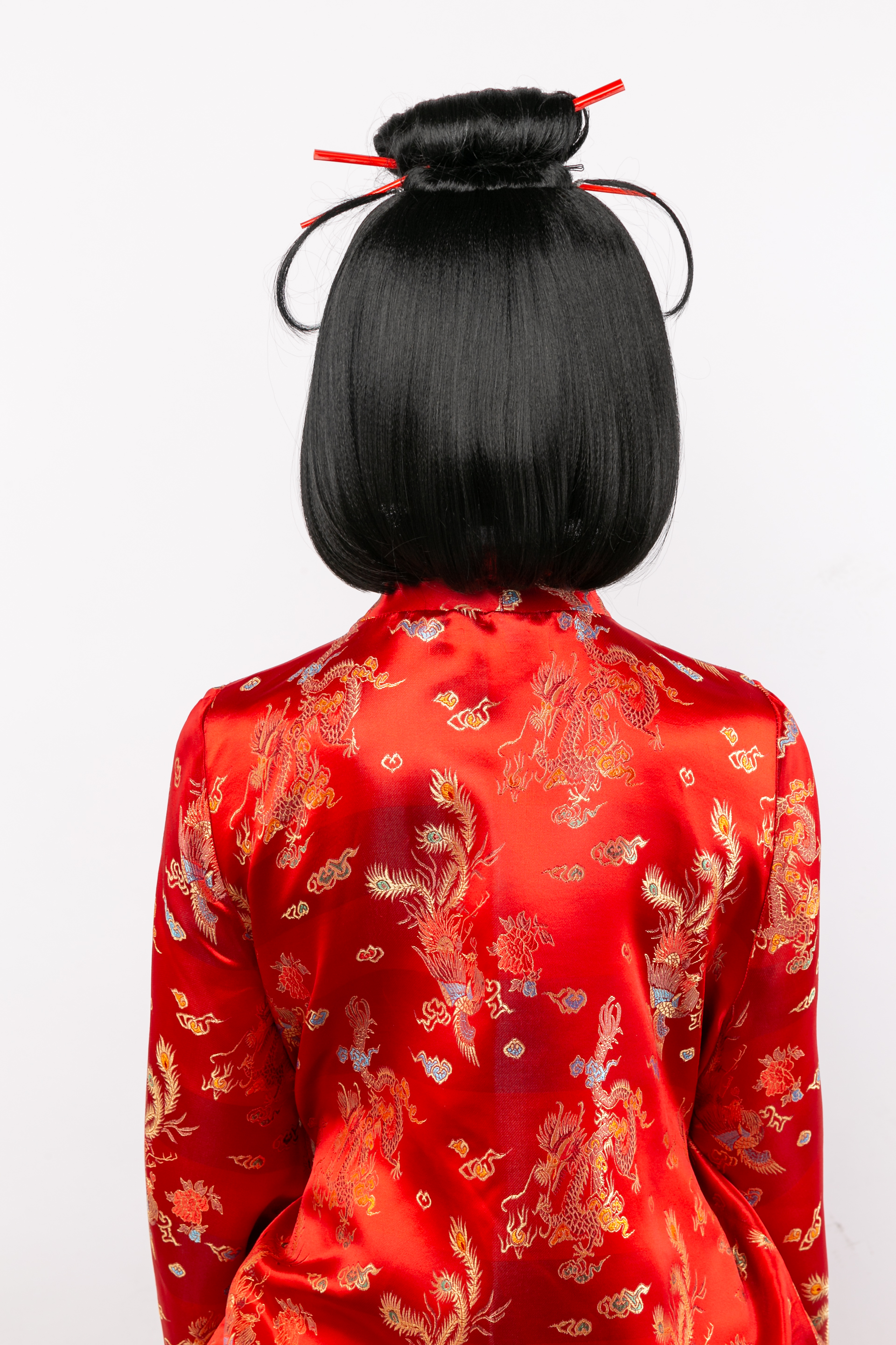 Perücke Geisha, schwarz