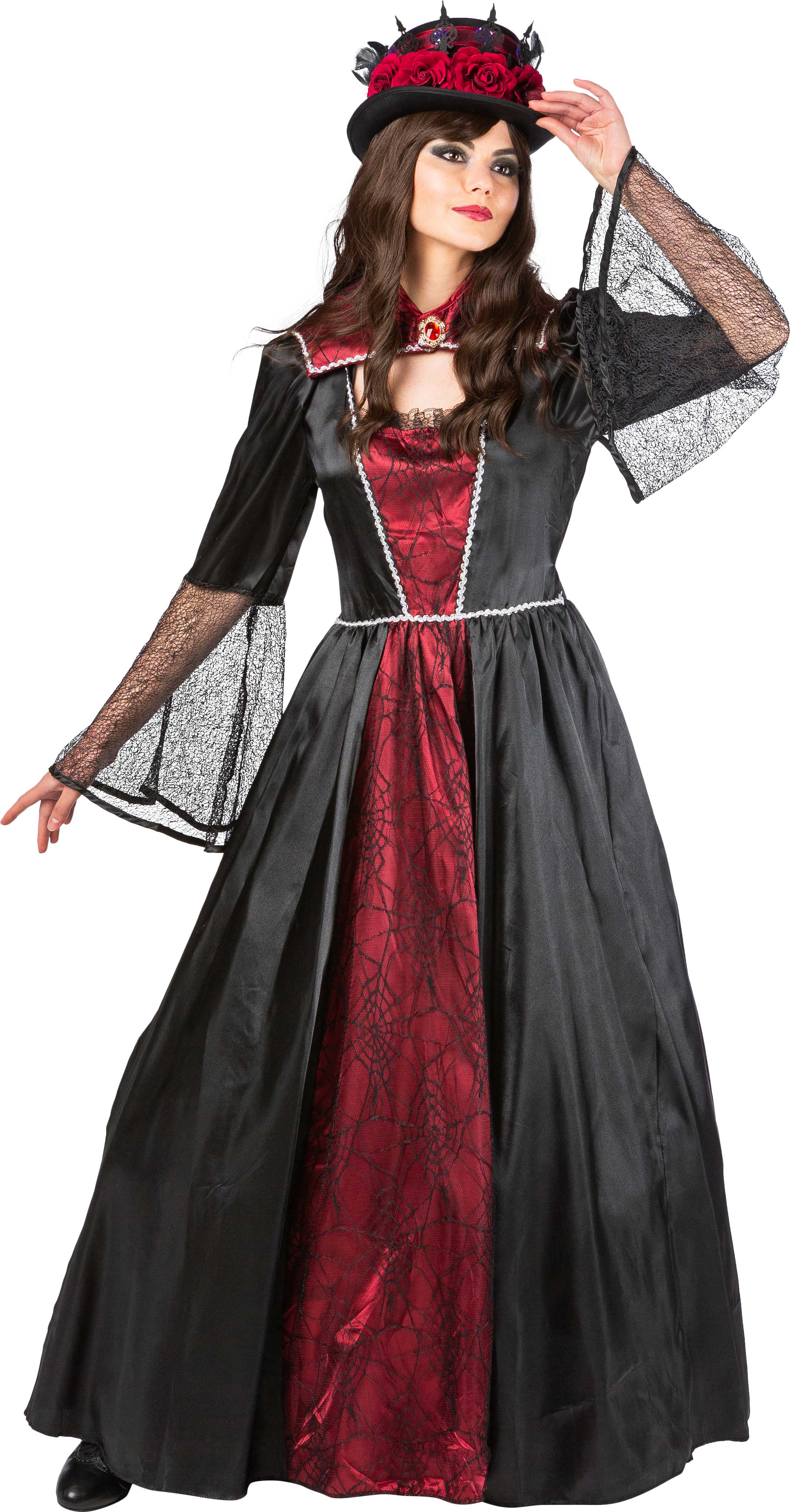Robe vampire, noire-rouge