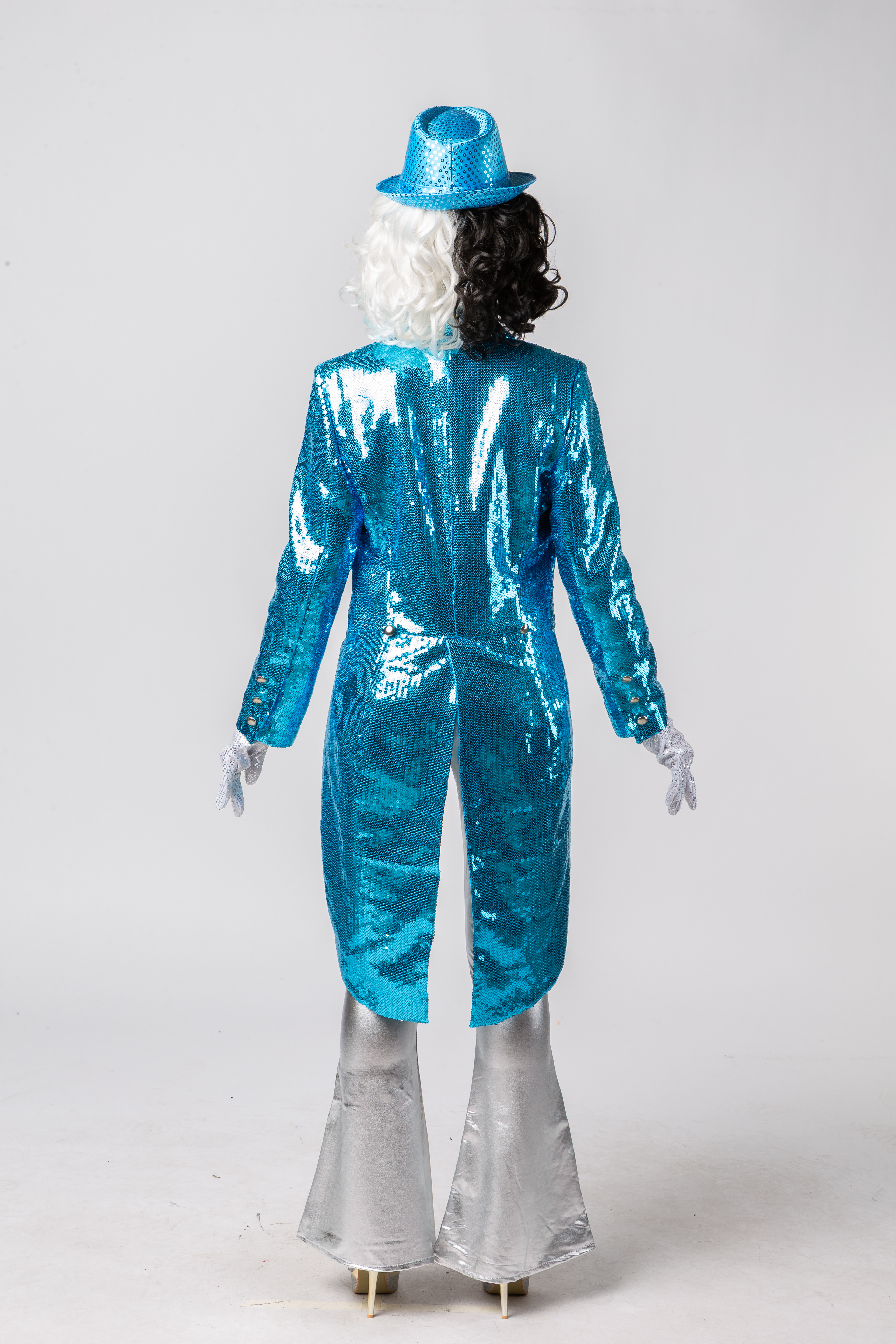 Ladies tailcoat sequin, turquoise Ladies tailcoat sequin, turquoise