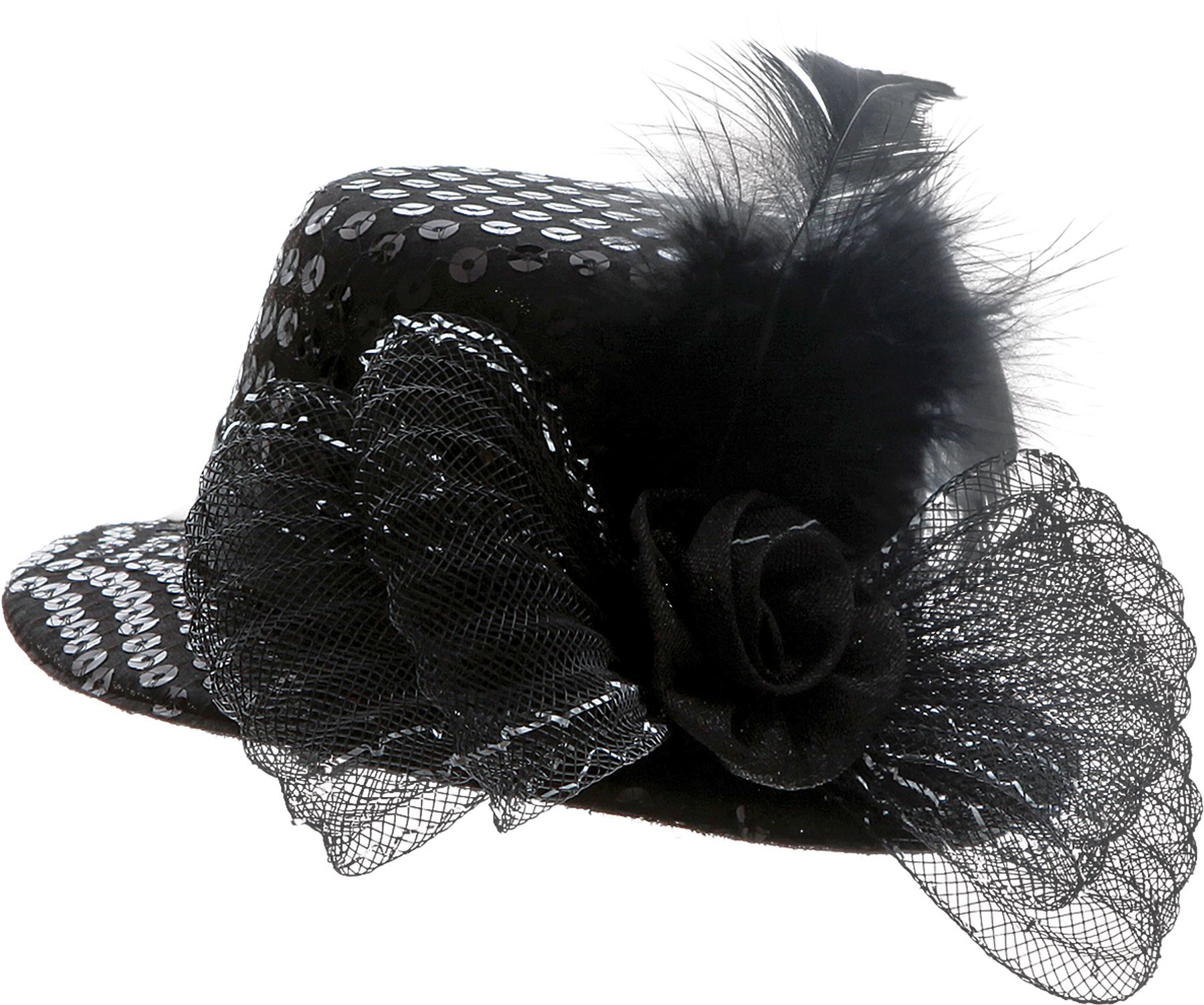 Mini chapeau pailletté, noir