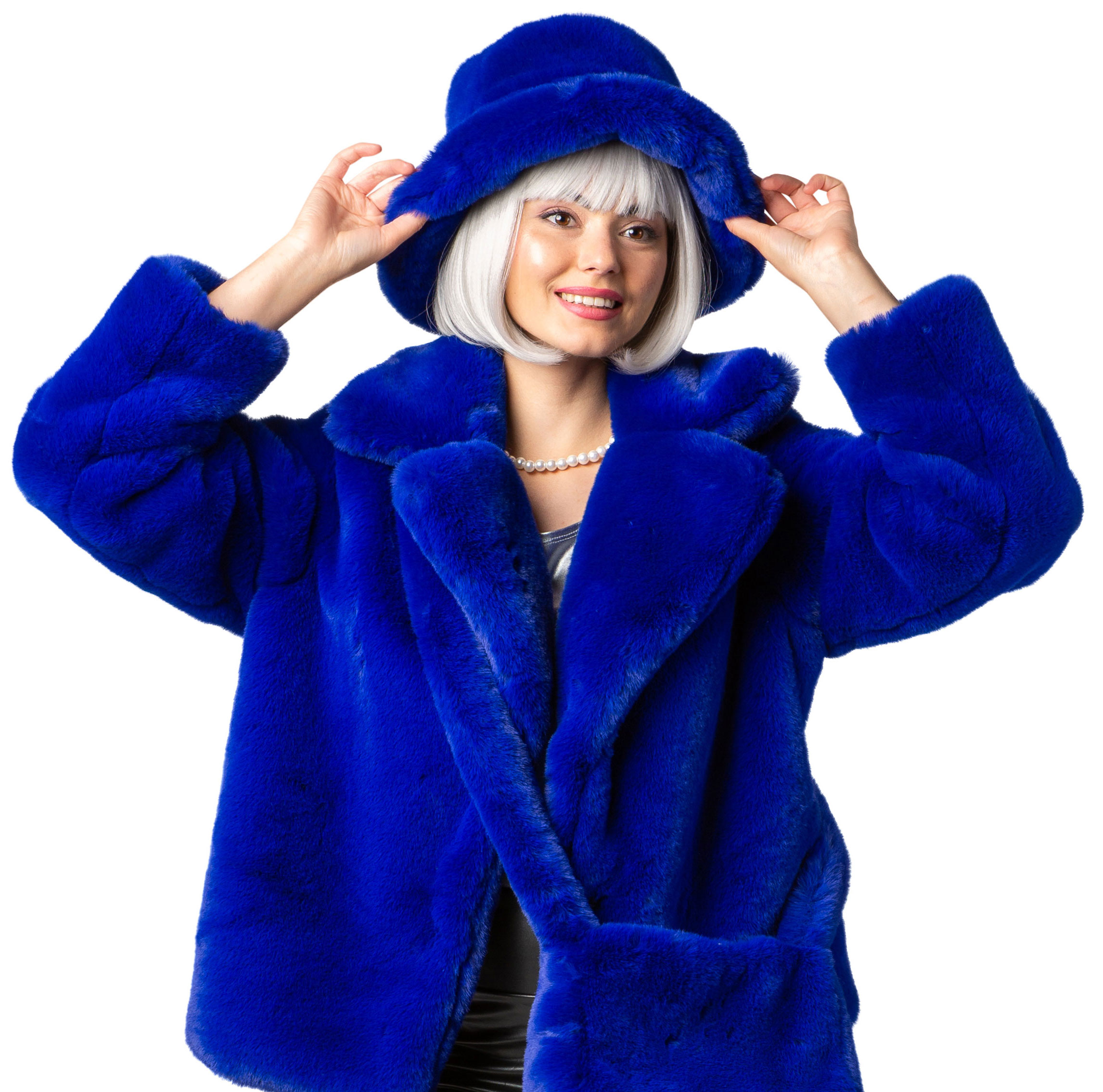 Casquette de pêcheur peluche, bleu