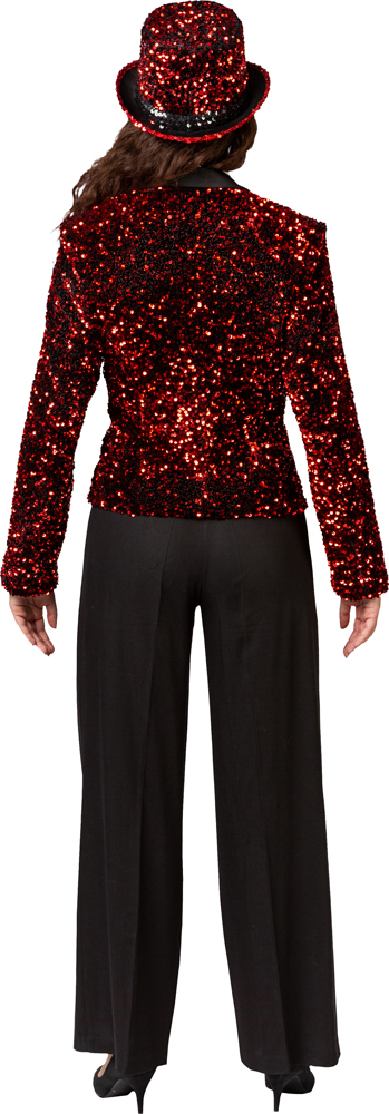 Veste à paillettes pour dames, rouge 