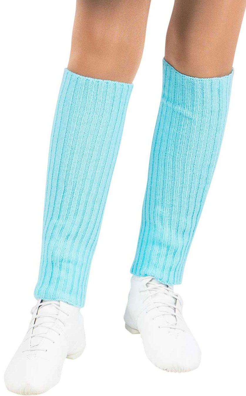 Leg warmers, knitted, 40cm, light blue