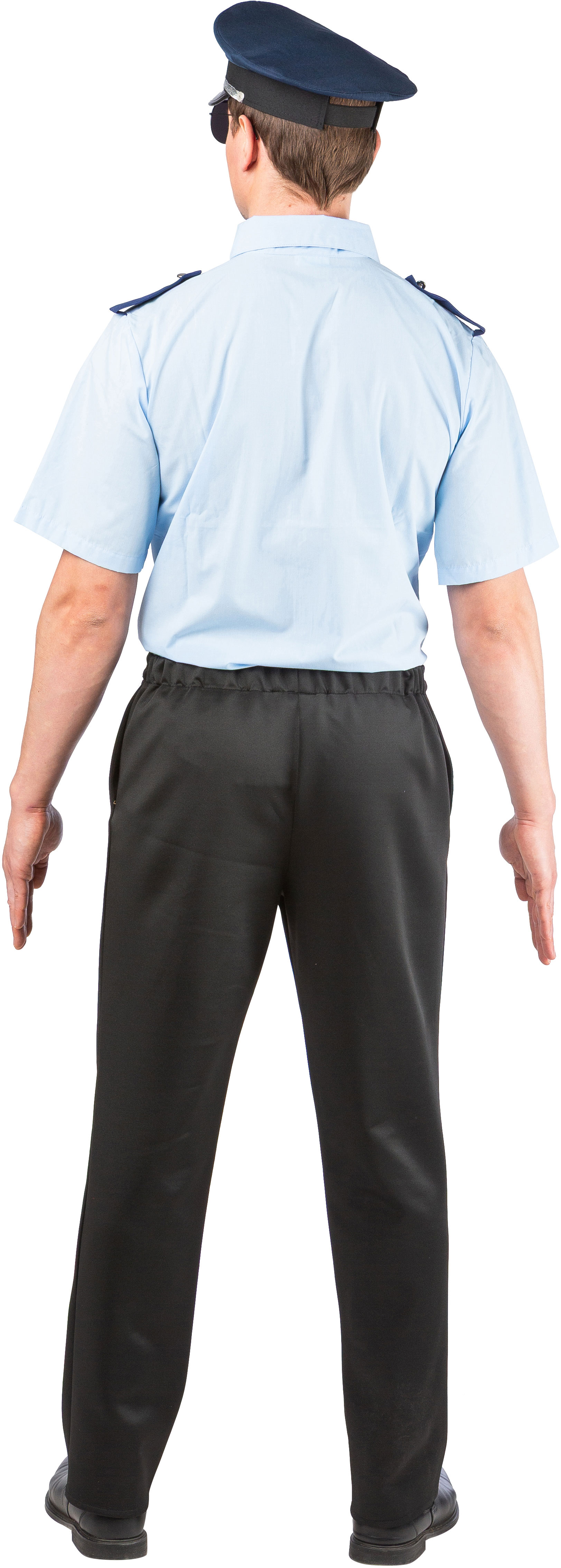 Chemise policier avec cravate, bleu