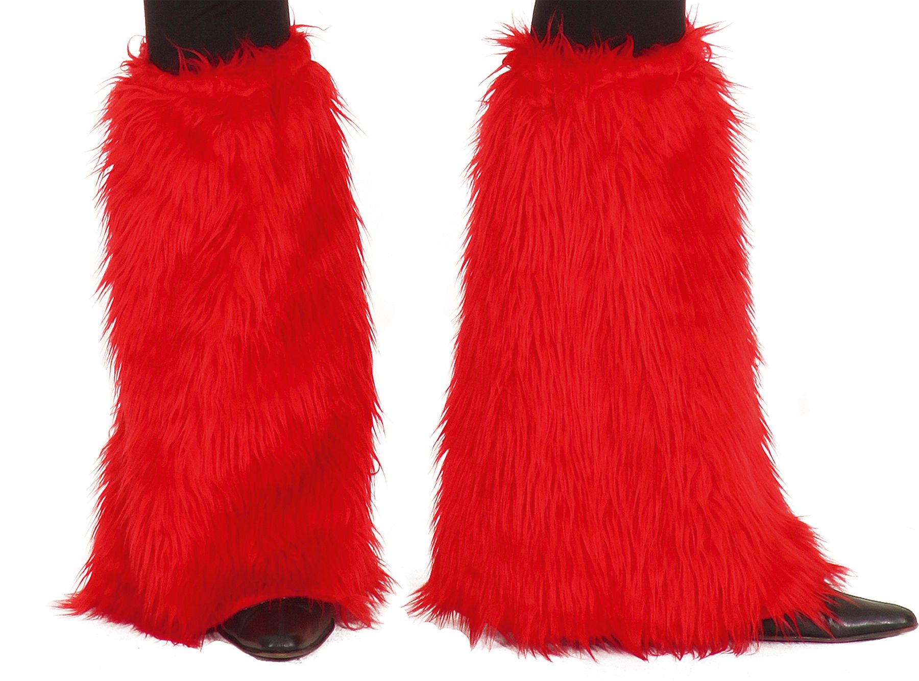 Plush legwarmers, red
