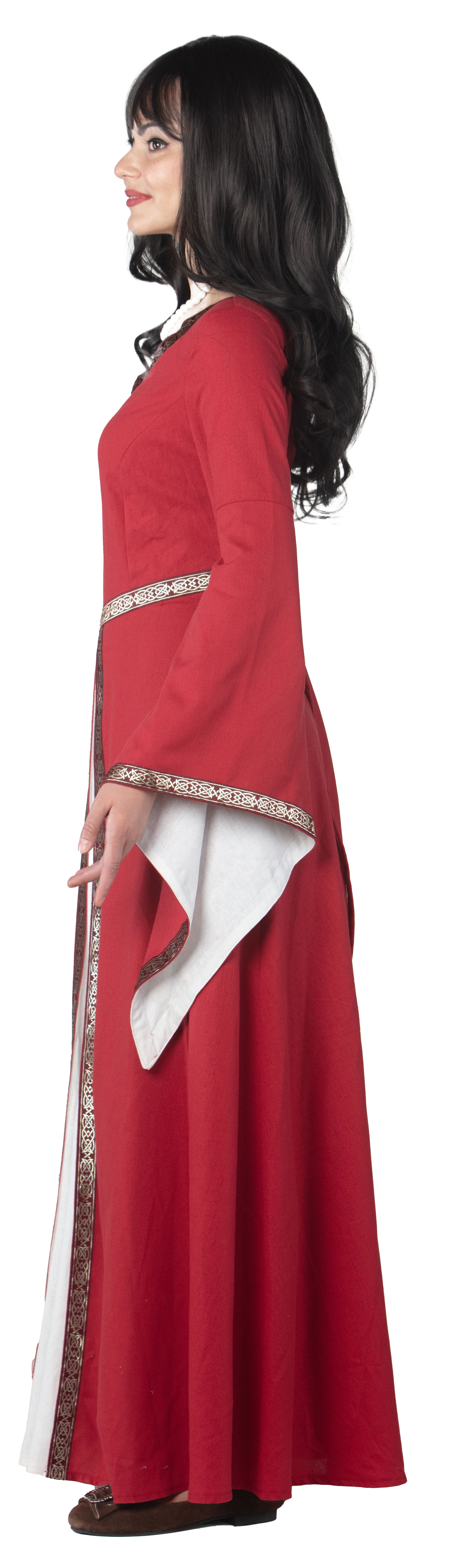 Mittelalterliche Magd, weinrot