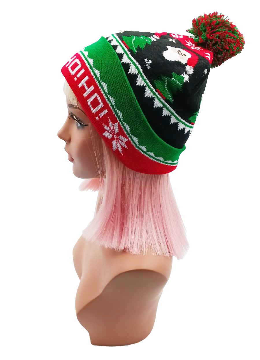 Bommelmütze rot grün 