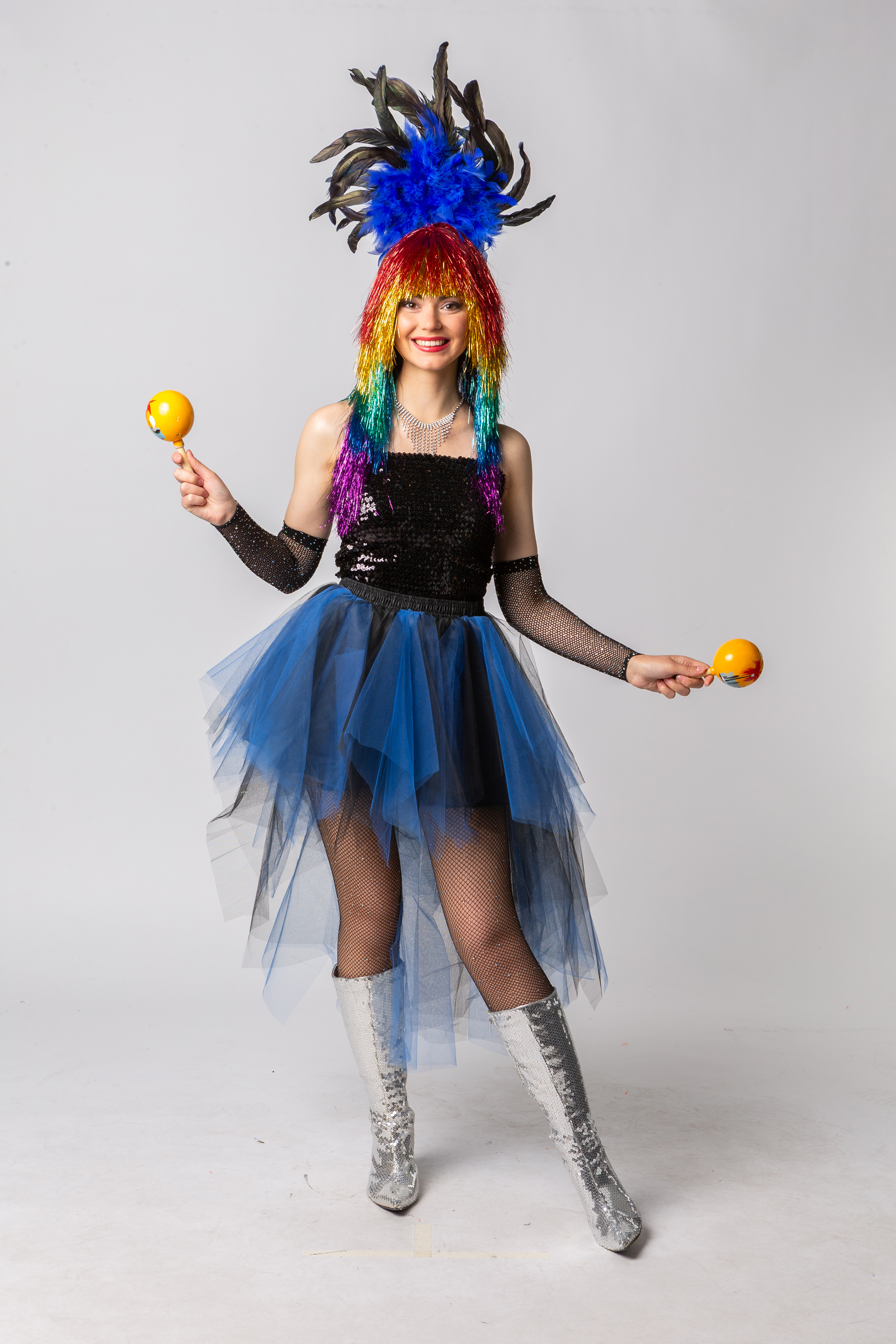 Tutu Vokuhila, blau/schwarz 
